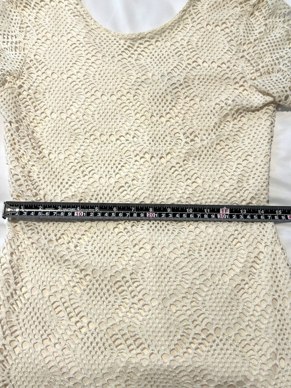 VTG Newport News ivory crochet lace maxi dress, size 6 - Picture 3 of 7